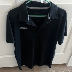 Reebok Men's Polo Shirt - Black with Gray Accents